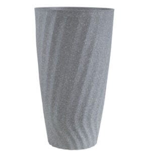 Саксия Средиземноморско сиво 35 x 35 x 61 см, устойчива саксия за балкон и интериор, полирезин