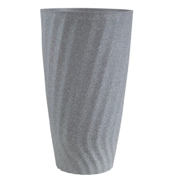 Саксия Средиземноморско сиво 35 x 35 x 61 см, устойчива саксия за балкон и интериор, полирезин Саксия Средиземноморско сиво 35 x 35 x 61 см, устойчива саксия за балкон и интериор, полирезин