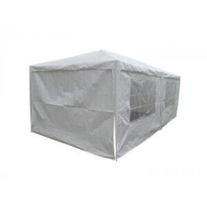 Сгъваема шатра ZRG010 с 6 страници, бяла метална рамка, размер 3 х 6 м за събития на открито