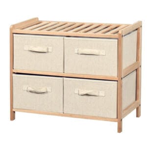 Шкаф с четири чекмеджета от бор 59х28х50 см, идеален за съхранение в малки пространства.