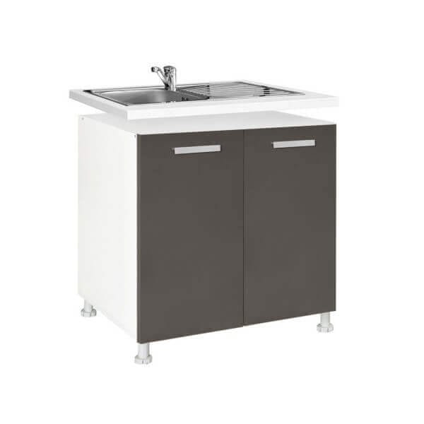 Шкаф с две врати Matis D80, 80x60x85 см, Сив Шкаф с две врати Matis D80, 80x60x85 см, Сив