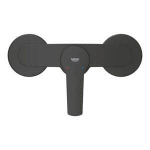 Смесител за душ GROHE Start OHM, едноръкохватков черен дизайн, идеален за модерната баня с температурен ограничител.