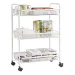 Стелаж на колела с 3 нива Ziel White, 27x48x63 см