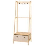 Стойка за дрехи с две чекмеджета, 58х36х168 см