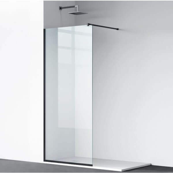 Стъклен параван за баня Cascada, матирано стъкло, черен профил, 90х190 см Стъклен параван за баня Cascada, матирано стъкло, черен профил, 90х190 см