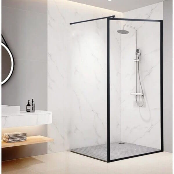 Стъклен параван за баня Cascada, профил черен мат, 90х190 см Стъклен параван за баня Cascada, профил черен мат, 90х190 см