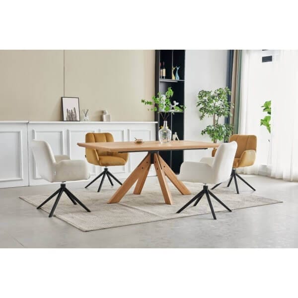 Трапезна маса Bavaria, 180 см, MDF+фурнир, масивно дърво Трапезна маса Bavaria, 180 см, MDF+фурнир, масивно дърво