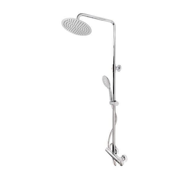 Тръбно окачване с термостатен смесител Makena хром за комфортно къпане и перфектна температура. Тръбно окачване с термостатен смесител Makena хром за комфортно къпане и перфектна температура.